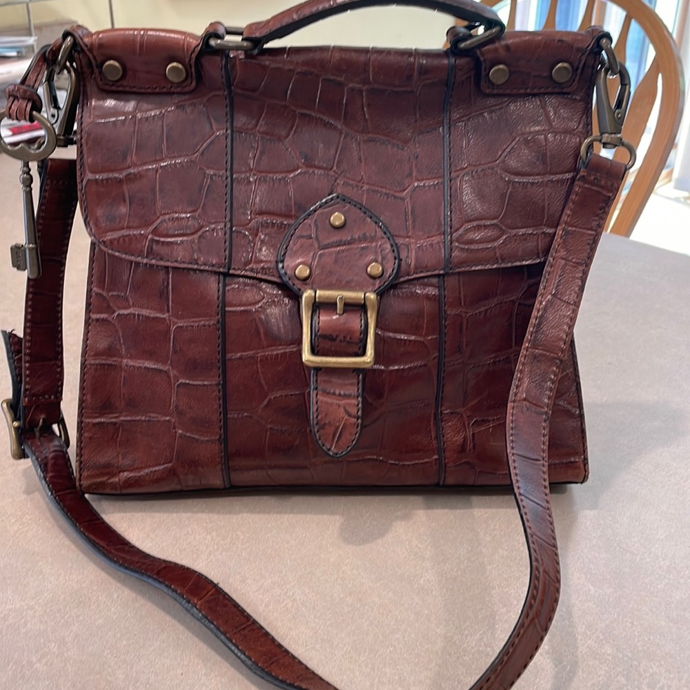 Fossil AMAZING embossed leather bag